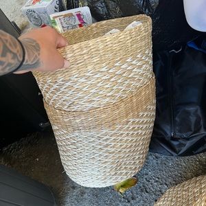 (4) wicker style baskets.